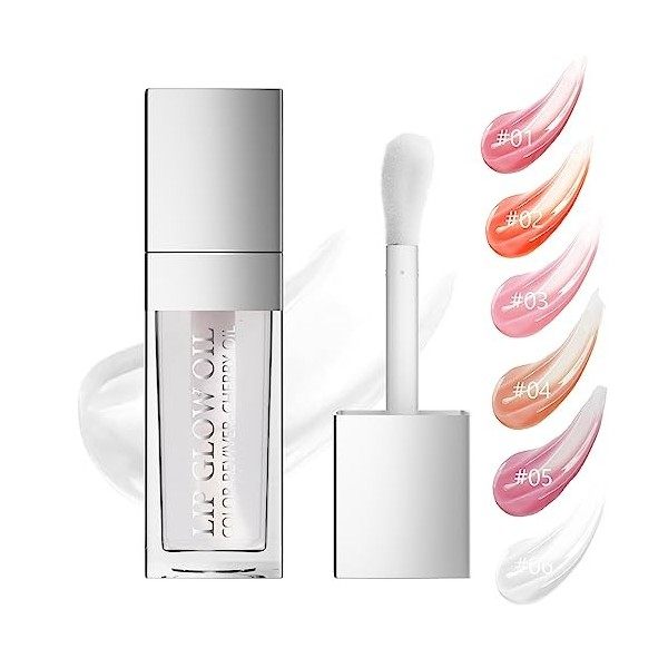 Lip Plumper Gloss Probuk 8ml Huile à Levre,Cristallin Transparent pour Les Repulpant Levres Gloss,Non Collante Nourrissant po