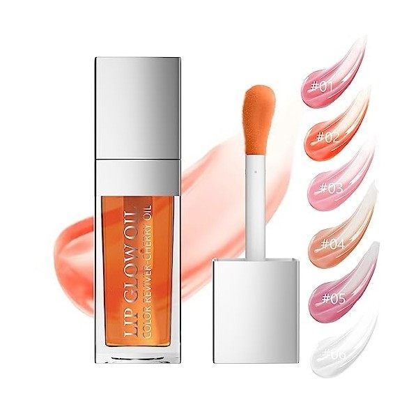 Lip Plumper Gloss Probuk 8ml Huile à Levre,Cristallin Transparent pour Les Repulpant Levres Gloss,Non Collante Nourrissant po