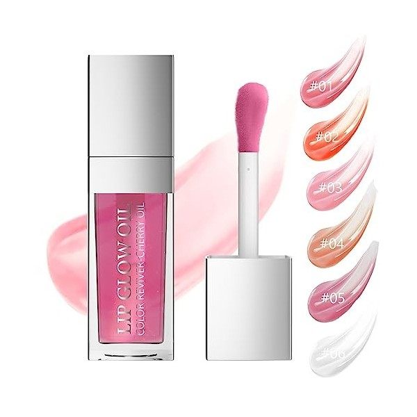 Lip Plumper Gloss Probuk 8ml Huile à Levre,Cristallin Transparent pour Les Repulpant Levres Gloss,Non Collante Nourrissant po