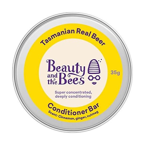 Real Beer Hair Conditioner Bar 40g from Tasmania Australia - 100% NaturalTT by Beauty and the Bees Tasmania