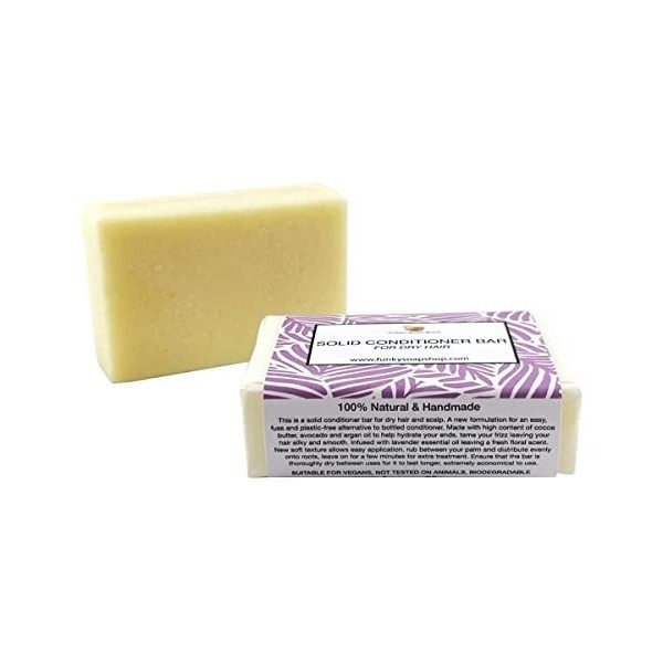 Solide Après-shampooing Barre pour Cheveux Secs , 100% Naturel & Fait Main, 1 Barre de 95g