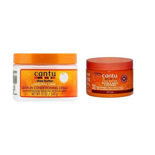 Cantu Après-Shampooing sans Rinçage Karité 340 g & Beurre de Karité pour Cheveux Naturels Définition et Brillance 340 g