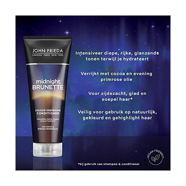 John Frieda Midnight Brunette Après-shampooing pour cheveux ternes 250 ml