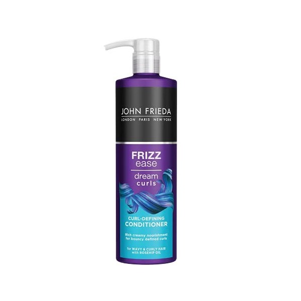 John Frieda Frizz Ease Dream Curls Après-shampoing 500 ml, après-shampoing anti-frisottis pour cheveux bouclés, ondulés, aprè