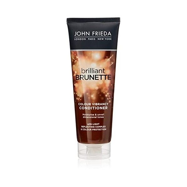 John Frieda Brilliant Brunette Colour Protecting Moisturising Conditioner for Brown Hair, 250 ml