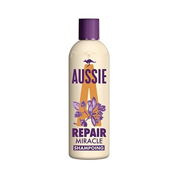 Aussie Repair Miracle Shampoing, Pour Cheveux Secs Et Abîmés, Á LHuile De Graines De Jojoba, 300ml