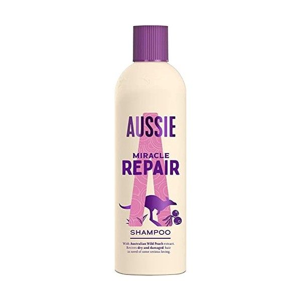 Aussie Repair Miracle Shampoing, Pour Cheveux Secs Et Abîmés, Á LHuile De Graines De Jojoba, 300ml