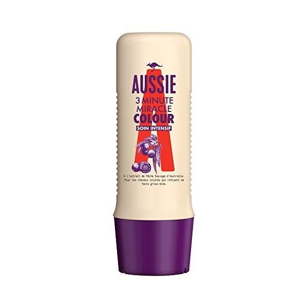 Aussie 3MM Colour, Soin Intensif, Pour Cheveux Colorés, Á LExtrait De Pêche Sauvage, 250ml