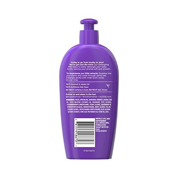 Aussie Laissez-In démêlant Lait Miracle Curls 6,7 oz 200 ml 