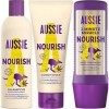 Aussie Nourish Routine Avec Shampoing/Après-shampoing/Soin Intensif - Anti-frisottis, Soin Cheveux Doux Et Nourris, À l’Extra