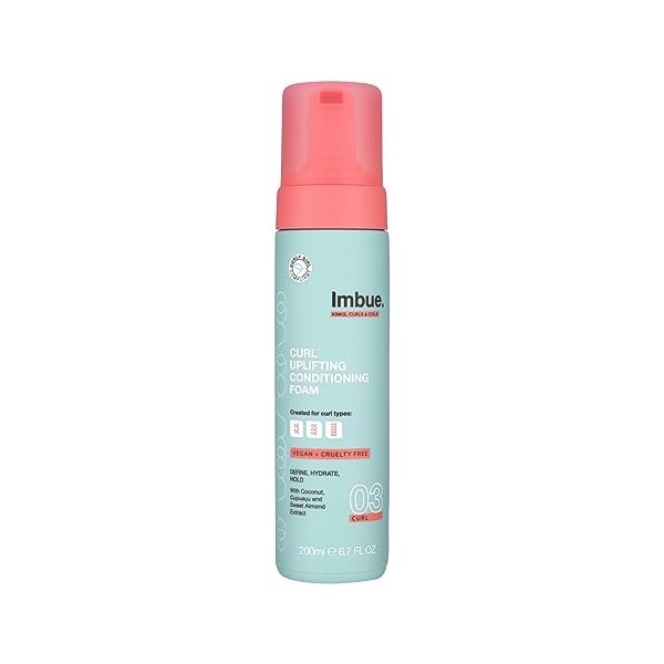 Imbue Curl Uplifting Mousse capillaire – Après-shampoing bouclé sans paraben Végétalien, blanc