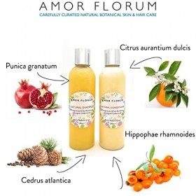 98,5% Naturel APRÈS-SHAMPOOING - COCO, GRENADE, ARGOUSIER, ORANGE & BOIS DE CÈDRE - 250ml par AMOR FLORUM. Sans Sulfate, Sans