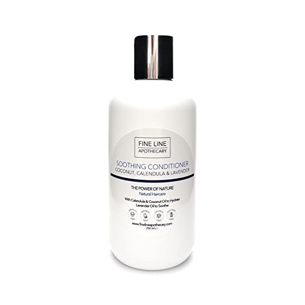 99% Naturel APRÈS-SHAMPOING APAISANT- COCO, CALENDULA & LAVANDE - 250 ml de Fine Line Apothecary. Sans Sulfates, Sans Parabèn