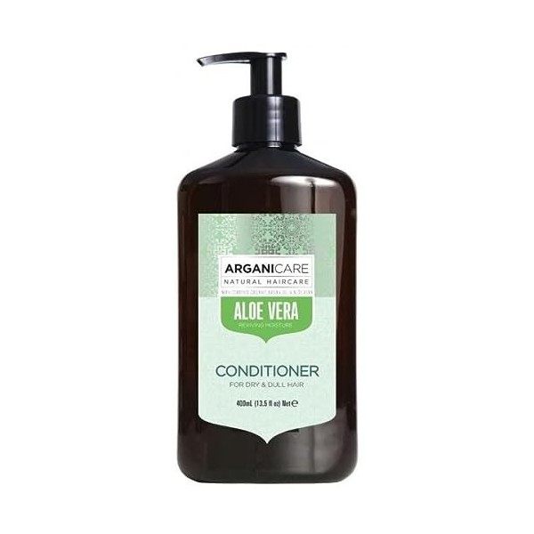 Arganicare - Après-Shampoing Revitalisant à lAloe Vera - Soin pour Cheveux Secs et Ternes - Flacon 400 ml