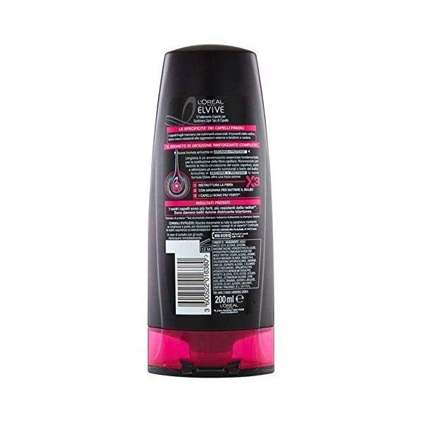 Après-shampoing anti-casse Elvive Arginine Resist X3 de LOréal Paris pour cheveux cassants, 250 ml