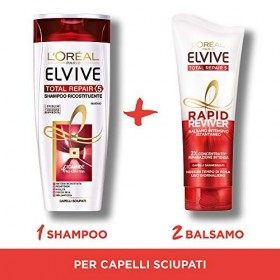 LOréal Paris Elvive Rapid Reviver Balsamo Intensif Istantanée Total Repair 5, Enrichi avec Amminoacide et Vitamine E pour ch