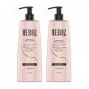 DUO PACK SHAMPOING & CONDITIONNEUR lissant bio hypoallergénique MEROZ PROFESSIONAL 2x1000ml - Entretient lissage - Kératine, 