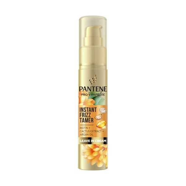 Pantene Sérum capillaire anti-frisottis, après-shampoing sans rinçage à lhuile dargan lisse instantanément, crème bouclée o