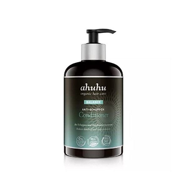 ahuhu BALANCE Après-shampoing antipelliculaire XXL 500 ml – Pour les cuirs chevelus irrités, brillance naturelle et démêlag
