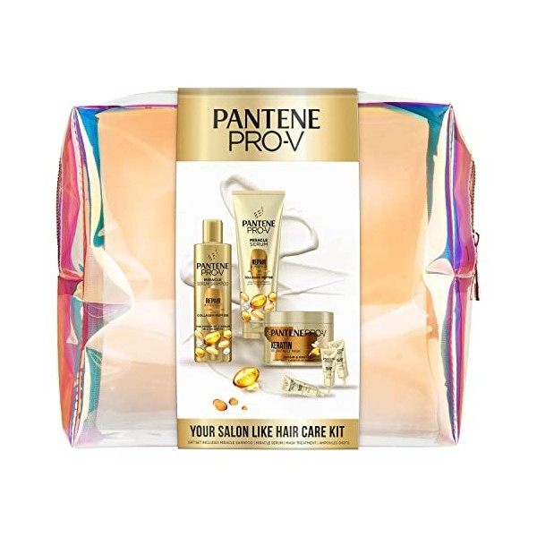 Pantene Pro-V Gift Set for Women, Repair & Care, 4 Products: Shampoo 250 ml, Serum Conditioner 220 ml, Intensive Care Shots 3