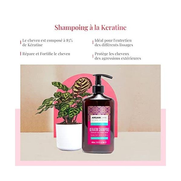 ARGANICARE - Duo Réparateur à la Kératine - Shampooing 400ml + Après-shampooing 400ml