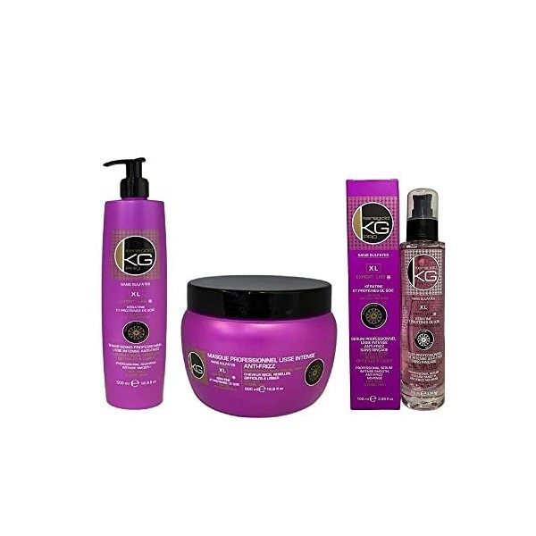 keragold pro - PACK TRIO SOINS CHEVEUX SANS SULFATES - Shampoing 500 ML+ Masque 500ML + sérum 100ML PACK XL - KERATINE ET PR