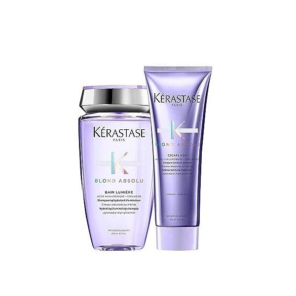 Kerastase Blond absolu Kit Bain lumiere 250ml Cicaflash Apres Shampooing 250ml