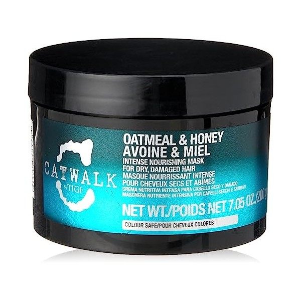 TIGI Catwalk Oatmeal & Honey Masque Hydratant pour Cheveux Secs et Abimés, 200 g