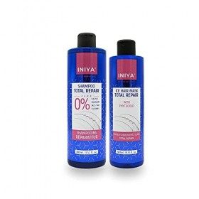 Shampooing & Soin Réparateur Sans Sulfate | Iniya Duo Kit Réparation | Shampooing Réparateur 400ml et Masque Réparateur 300ml