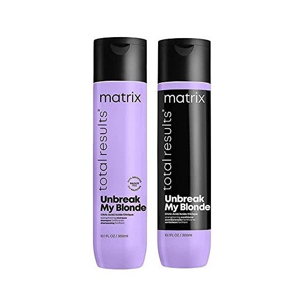 Matrix - Routines Unbreak My Blonde - Shampoing, Après-Shampoing, Crème Sans Rinçage, Spray Multi-Bénéfices - Soins à lAcide