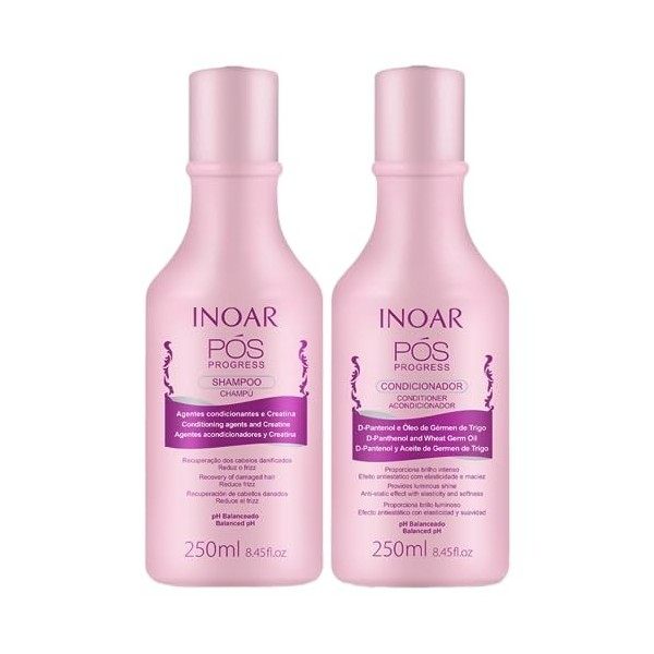 Inoar Kit Pos Progress Shampooing et Après-shampooing 2 x 250 ml 