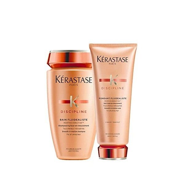 Kérastase – Lot de shampooing et après-shampooing Discipline Bain Fluidealiste lisse-en-mouvement, 250 ml et 200 ml