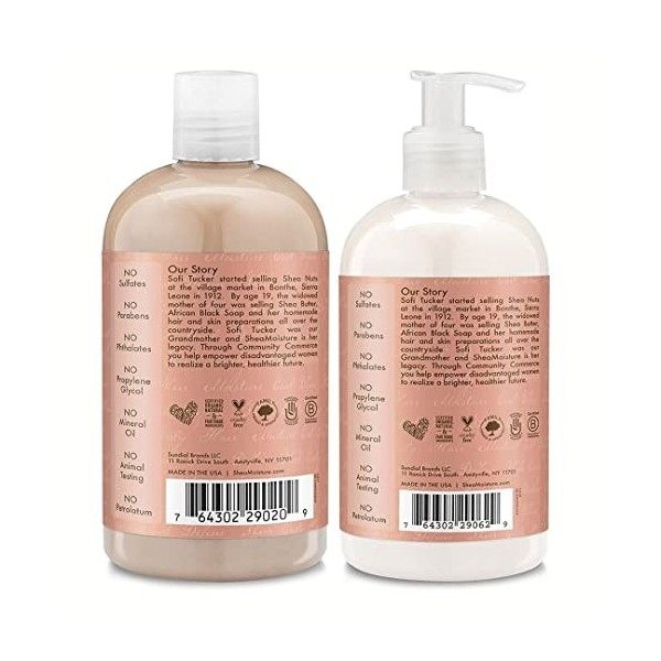 Shea Moisture Nettoie et Condition Lot - Noix De Coco & Hibiscus Boucle et Shampoing Brillance & boucle et Conditionneur Bril