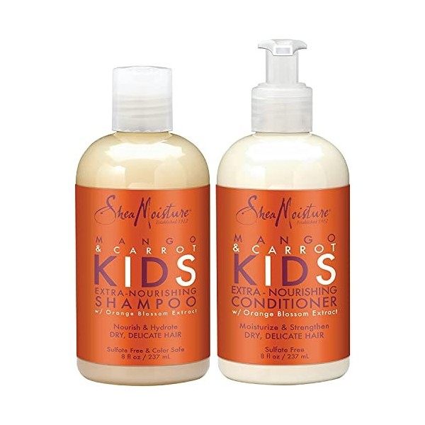SheaMoisture Shampoing et après-shampoing Extrêmement nourrissant Enfants Mangue et Carotte