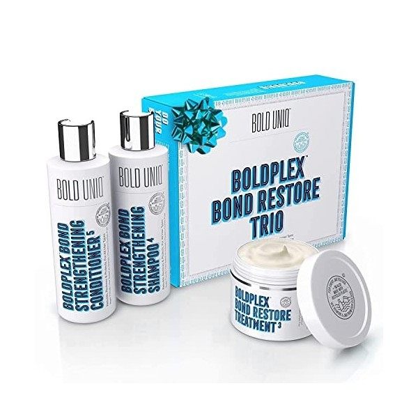 Boldplex 3, 4 & 5 Soin Cheveux Secs et Abimés Traitement, Shampoing, Après-shampoing Coffret Trio - Formule Protéinée Hydrata