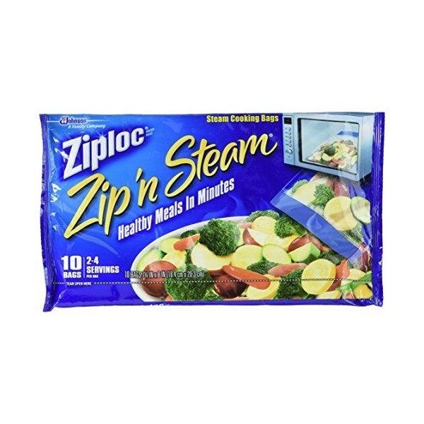 S C JOHNSON WAX - Zip N Steam Bags, Medium, 10-Ct.