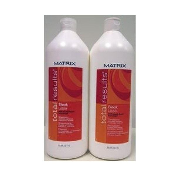 Matrix Total Results Sleek Shampoo & Conditioner Liter Duo 33.8 oz by Matrix