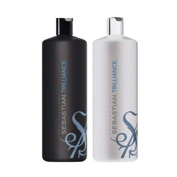 Shampoing Sebastian Trilliance 1000 ml et après-shampoing 1000 ml avec flacon pompe