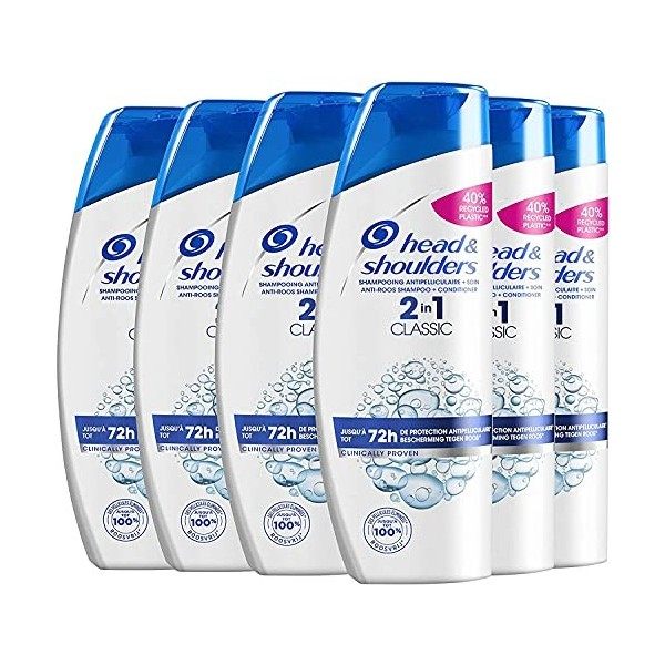 Head & Shoulders, Shampoing et Après-shampoing Antipelliculaire Classic, Nettoie et Hydrate vos Cheveux et votre Cuir Chevelu