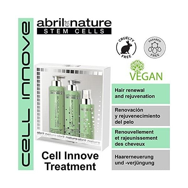 abril et nature - Pack Cadeau Ligne Cell Innove - Pour Cheveux Secs et Abîmés - Contient Shampoing, Masque Hydratant et Sérum