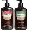 Duo Arganicare Shampooing Argan et Noix de Coco - 400 ml + Apres-Shampooing Argan/Noix de Coco 400 ml Set de 2 Produits 