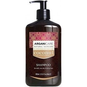 Duo Arganicare Shampooing Argan et Noix de Coco - 400 ml + Apres-Shampooing Argan/Noix de Coco 400 ml Set de 2 Produits 