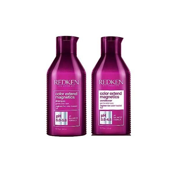 Redken, Shampoing & Après-Shampoing pour Cheveux Colorés, Protection Couleur & Éclat, Color Extend Magnetics, 300 ml + 300 ml