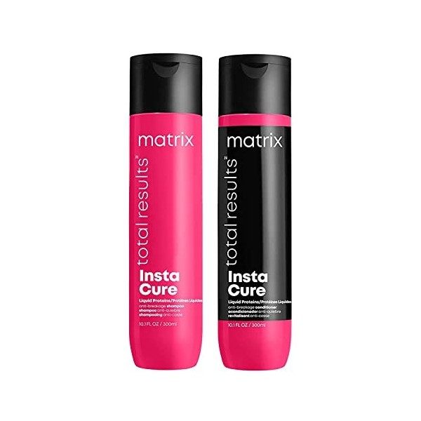 Matrix | Duo Instacure | Shampoing + Après-Shampoing | Pour Cheveux Sensibilisés Et Abîmés | Protège + Restaure | 300ml + 300