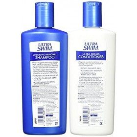UltraSwim Lot de 2 shampoings anti-chlore et après-shampoing réparateur, 207 ml – Réparer, protéger et nourrir vos cheveux ap