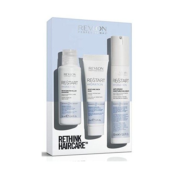 RE/START™ HYDRATION, Coffret Cadeau, Kit Découverte, Routine Trio: Shampoing micellaire hydratant 50 ml, Masque hydratant int