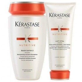 Kérastase, duo Bain Satin 2&nbsp;& Lait Vital shampooing et après-shampooing 