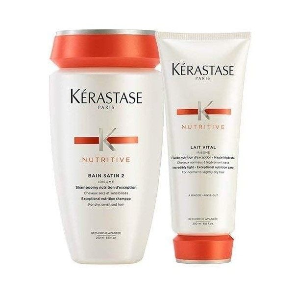 Kérastase, duo Bain Satin 2 & Lait Vital shampooing et après-shampooing 