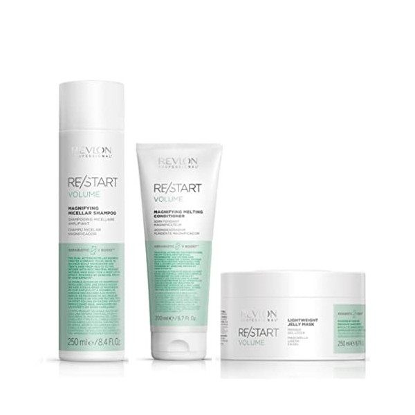 REVLON PROFESSIONAL Restart Jelly Volume Masque Gel Volume 250ml + Volume Melting Conditioner Soin Fondant Amplificateur 200 