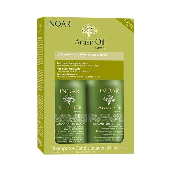 Inoar Argan Kit de Shampooing et Après-shampooing